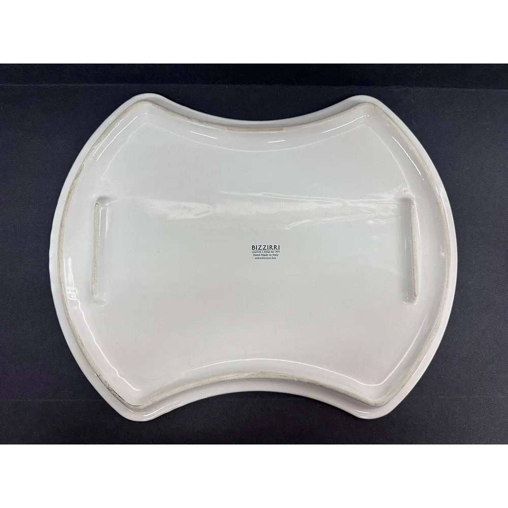 Bizzirri Handmade Platter Serving Dish Plate White Made in Italy